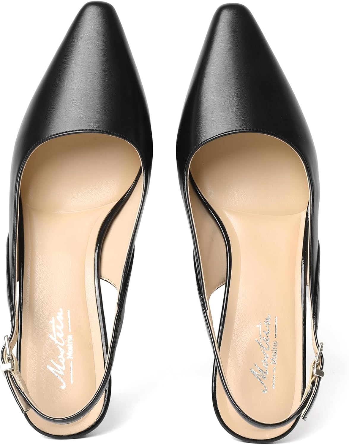 Mostrin Kitten Heels for Women Slingback Pointed Closed Toe Heels Women's Pumps Shoes for Wedding, Party, Commuting - Image 4