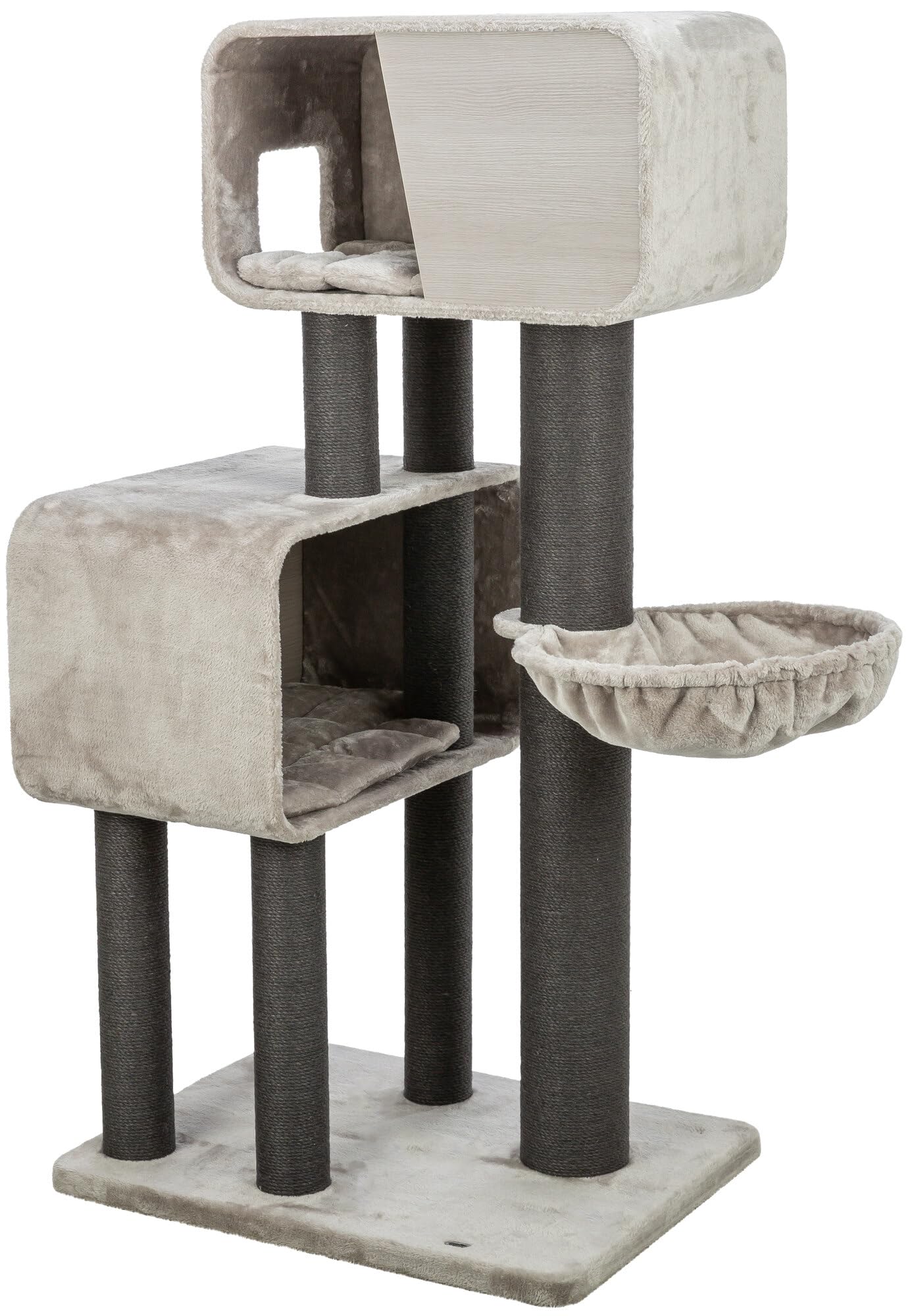 TRIXIE Albero tiragraffi Xxl Rafael – Torre per gatti grandi con condominio in peluche, 156 cm, grigio, confortevole e stabile – 48156