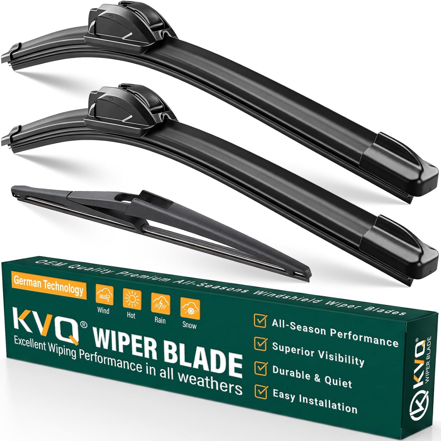 Windshield Wiper Blades Replacement for Nissan Kicks 2018 2019 2020 2021 2022 2023,Original Equipment Replacement Front Rear Wiper Blade Set - 26" 16" 12" (Set of 3)