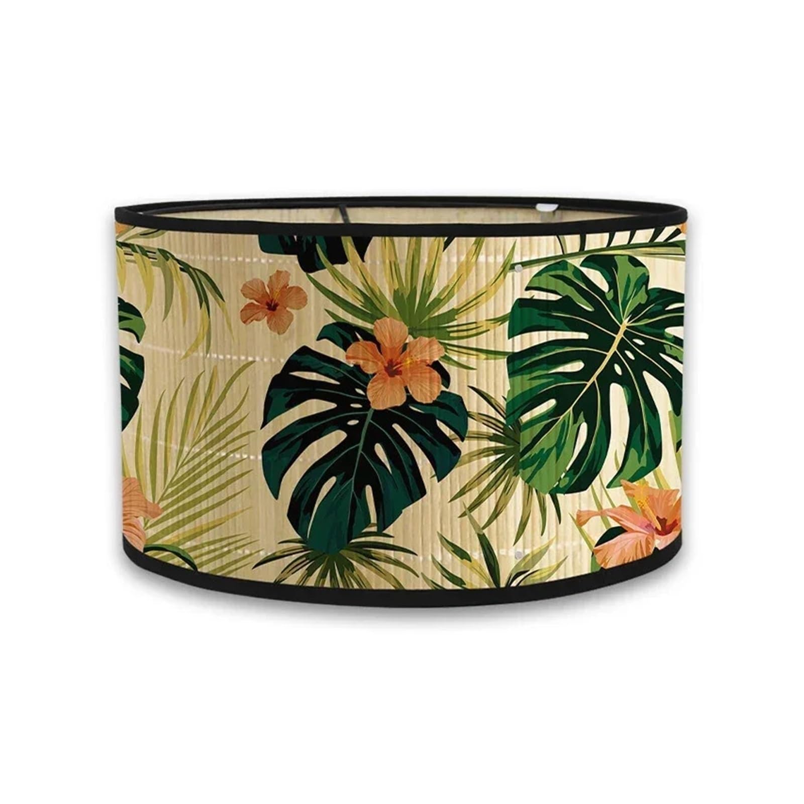 Luxemetals 3 E27 Lamp With Retro Bamboo Hand Printed Lampshade(3)