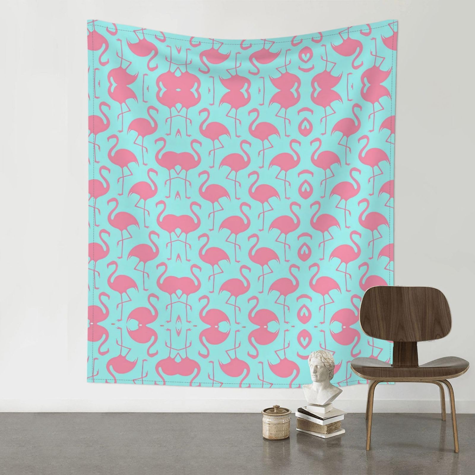 HJFCZH Pink Flamingo Prints Wall Tapestry 60x51in – Boho Decor Throw for Bedroom, Dorm, Beach Cover & Picnic Blanket