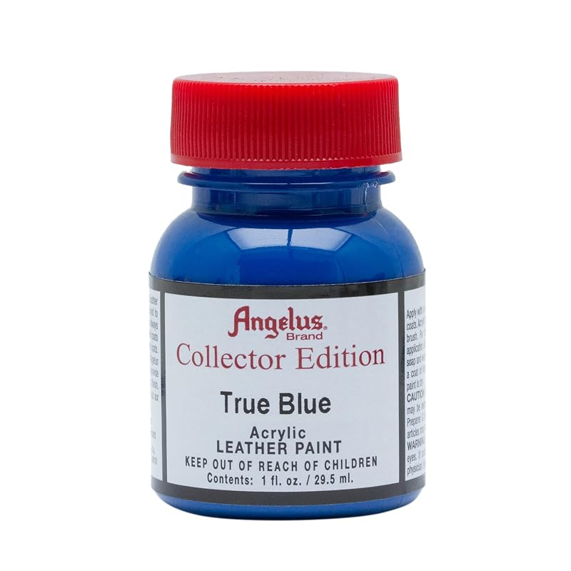 Tinta acrílica para couro Angelus Collector Edition True Blue acabamento fosco frasco de 30 mL
