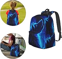 Vista 4 de 16 inch backpack Galaxy Howl Wolf Laptop Backpack Full Print School Bookbag Shoulder Bag for Travel Daypack