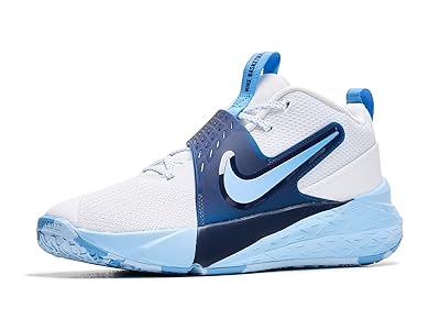 Nike Kids Team Hustle D 12 (big Kid) Kids Shoes White/University Blue/Psychic Blue : 6.5 Big Kid M, Textile