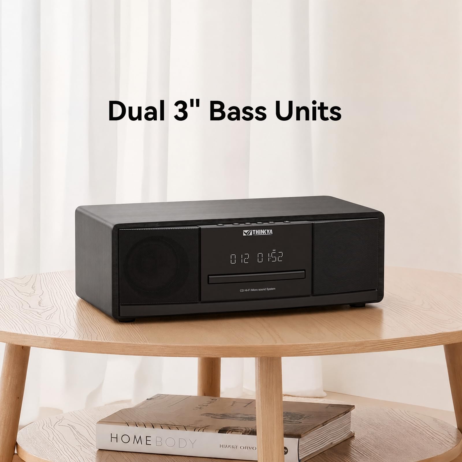 Microchaîne Hi-FI avec Lecteur CD, Bluetooth 6.0, Radio FM, 40W RMS