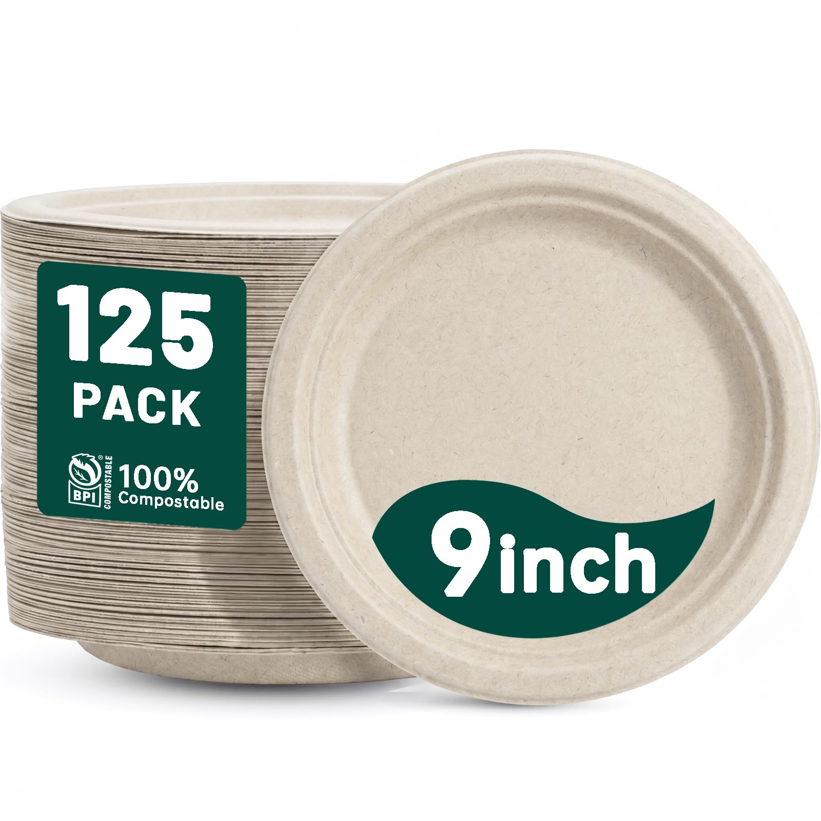 Compostable Paper Plates - 125 Pack -19