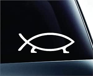 Amazon.co.jp: MAF - Darwin Fish Evolution Symbol White Vinyl Decal ...