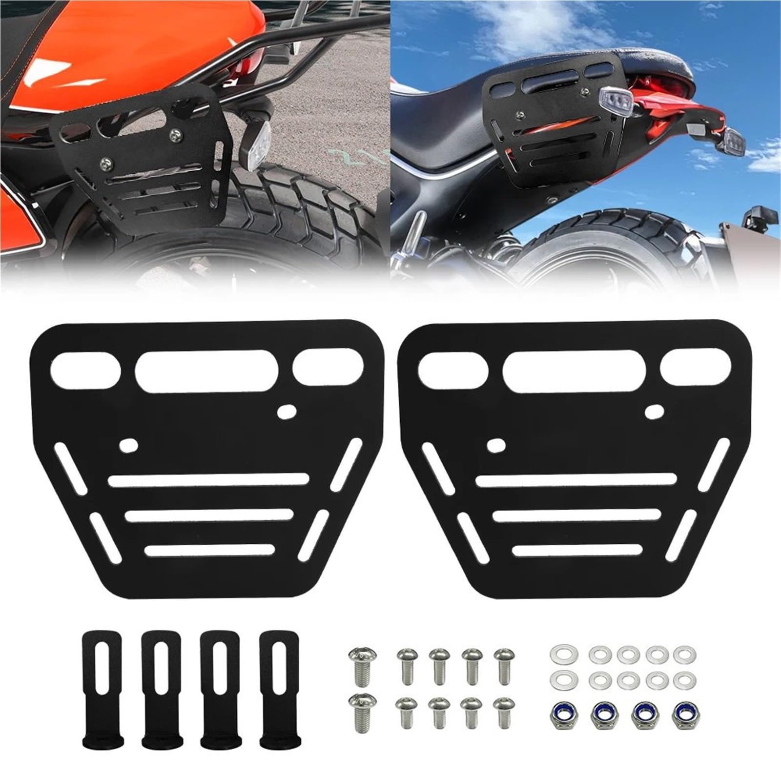 Uchwyty montażowe do bocznych sakw motocyklowych pasujące Ducati Scrambler 620 800 Classic Desert Sled Icon Sixty2 panelu chłodnicy motocykla