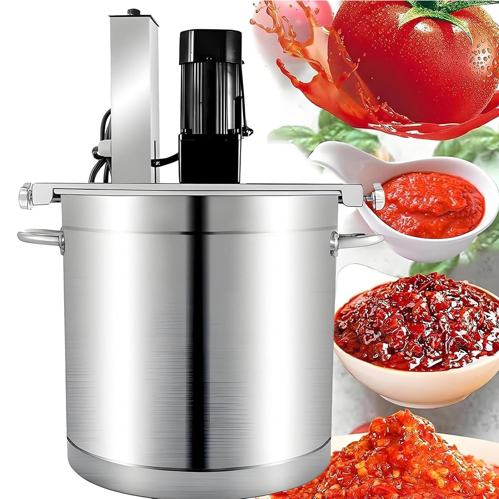 YXZYFPP Commercial Automatic Food Mixer, Electric Mixer with 4-Blade Scraper, Heavy-Duty Stirrer for Soup, Sauce, Jam, 40L Capacity (40l)