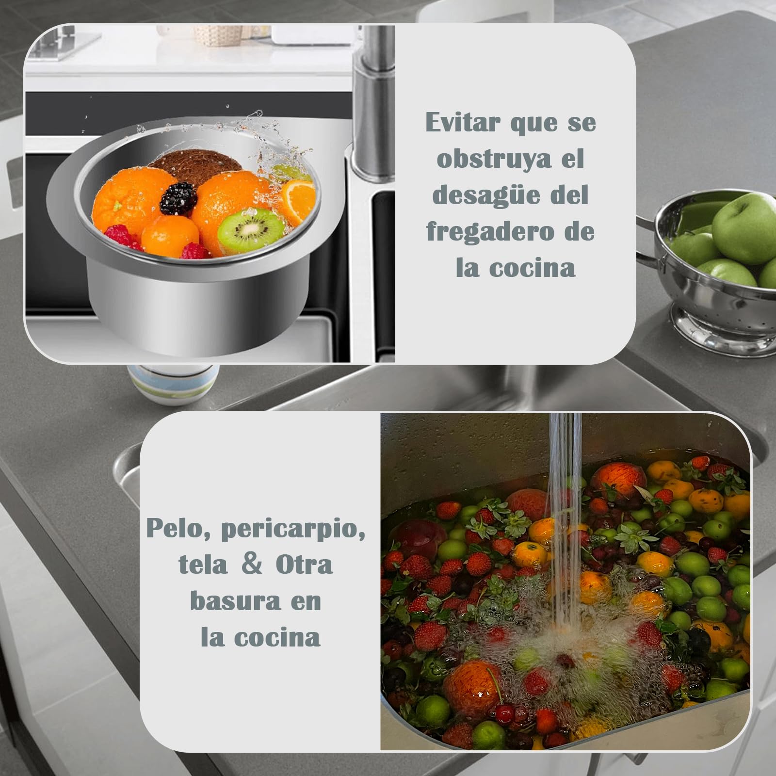 1 Pz Lavello Da Cucina Cestello Di Scarico Cigno Scolapiatti PP - 4