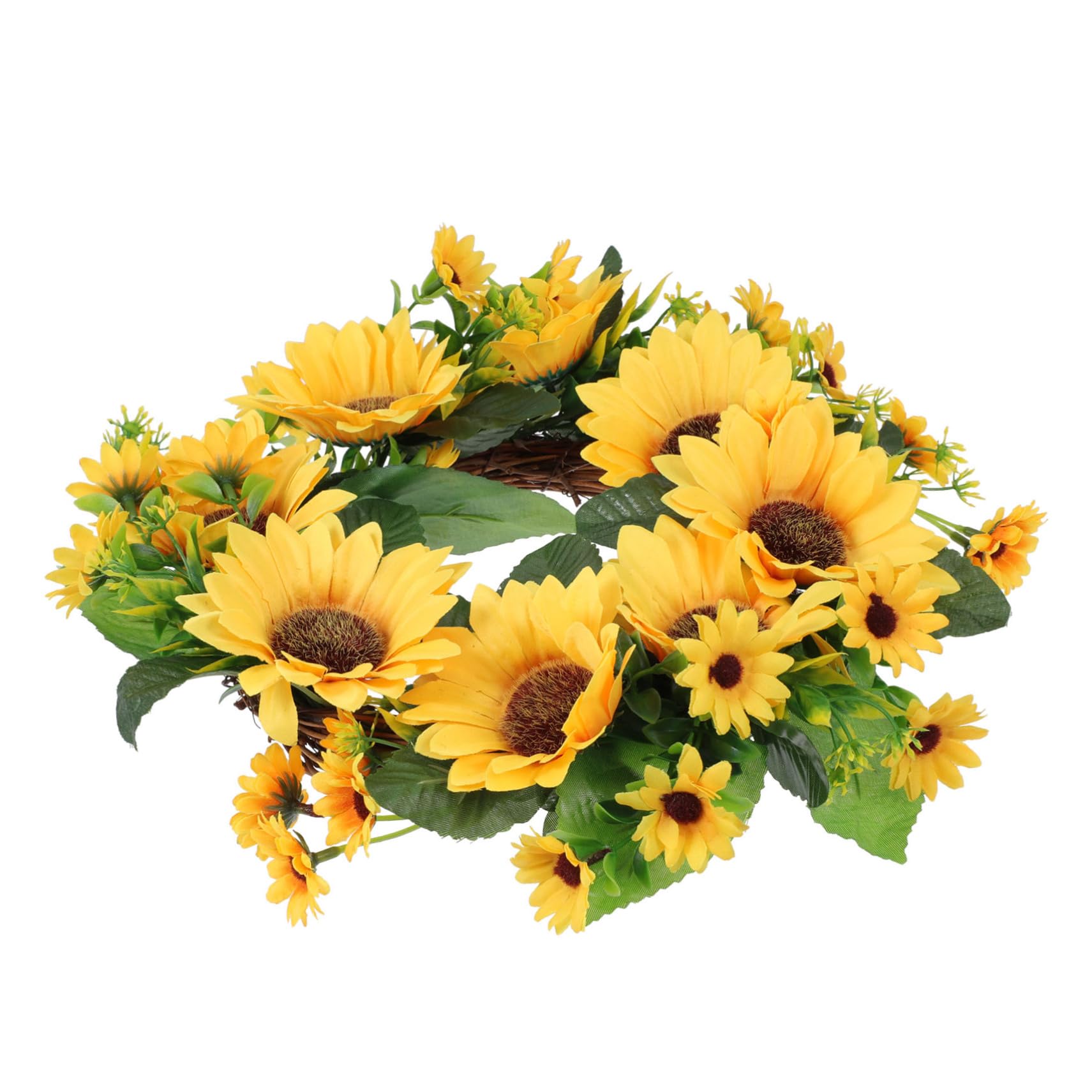STOBAZA 3stücke Künstlicher Sonnenblumenkranz Mit Grünem Dekorative Wreath Für Tür Oder Tisch Für Hochzeiten Und Feste Kunstpflanzen Deko Für Innen Und Außen
