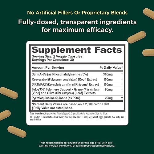 Miniatura 4 de Genius Eternal, NAD y NMN Suplemento antienvejecimiento - Cápsulas de telómero de mononucleótido de nicotinamida - Suplementos activadores NADH