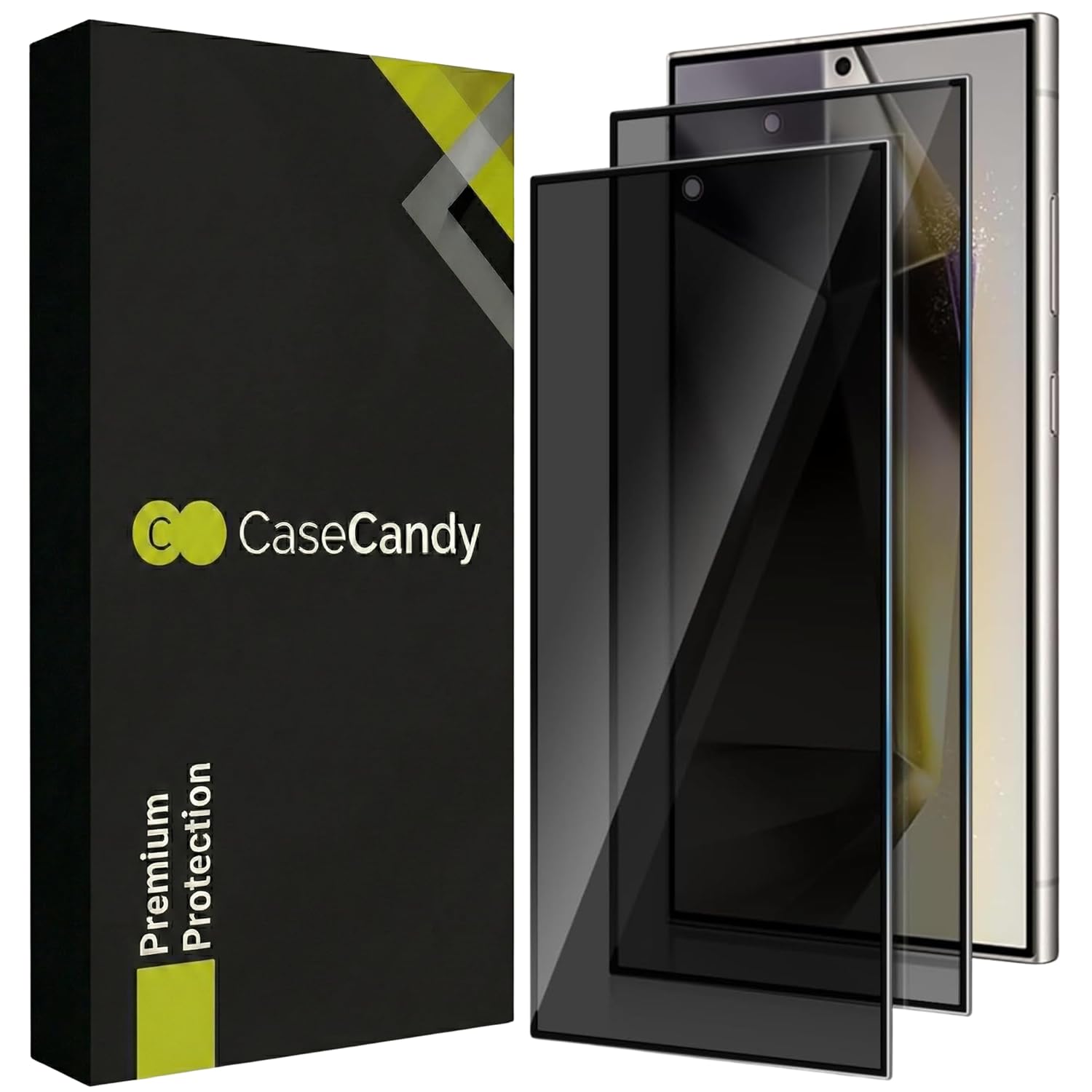 Casecandy® – [Pack 2 Privacy Tempered Glass Screen Protector for Samsung S24 Ultra | Privacy Tempered Glass Guard Samsung S24 Ultra – HD/Fingerprint Working