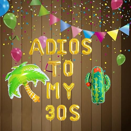 Miniatura 5 de Globos de Adios To My 30s, decoración mexicana para fiesta de cumpleaños número 40, suministros de globos de taco, globos de fiesta de 40 cumpleaños