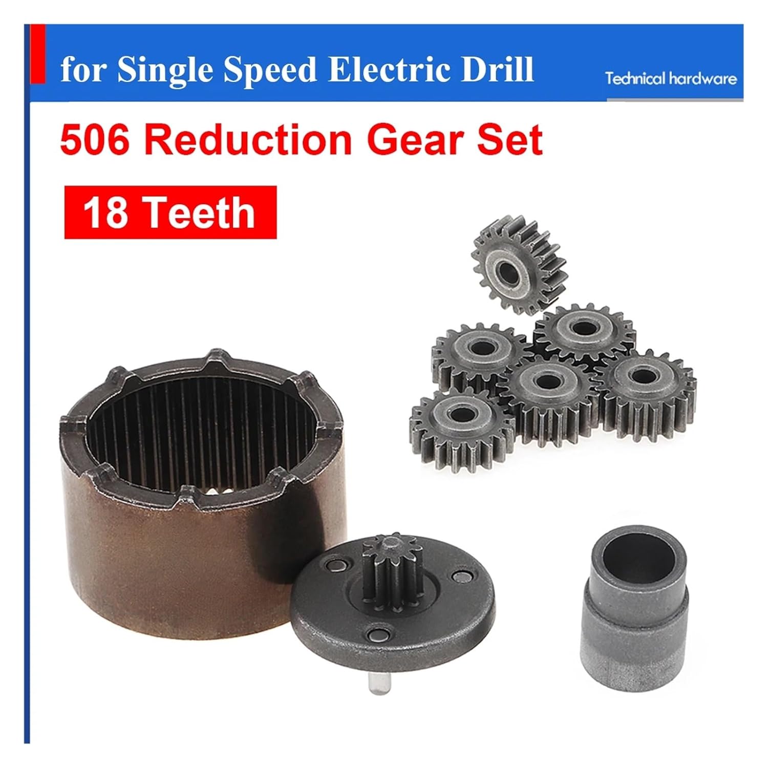 15 Teeth 18 Teeth Charging Drill Single Speed Gear Set 12V Two-Speed Double Speed Planetary Gear Set Reduction Gear Accessories(20pcs Set)