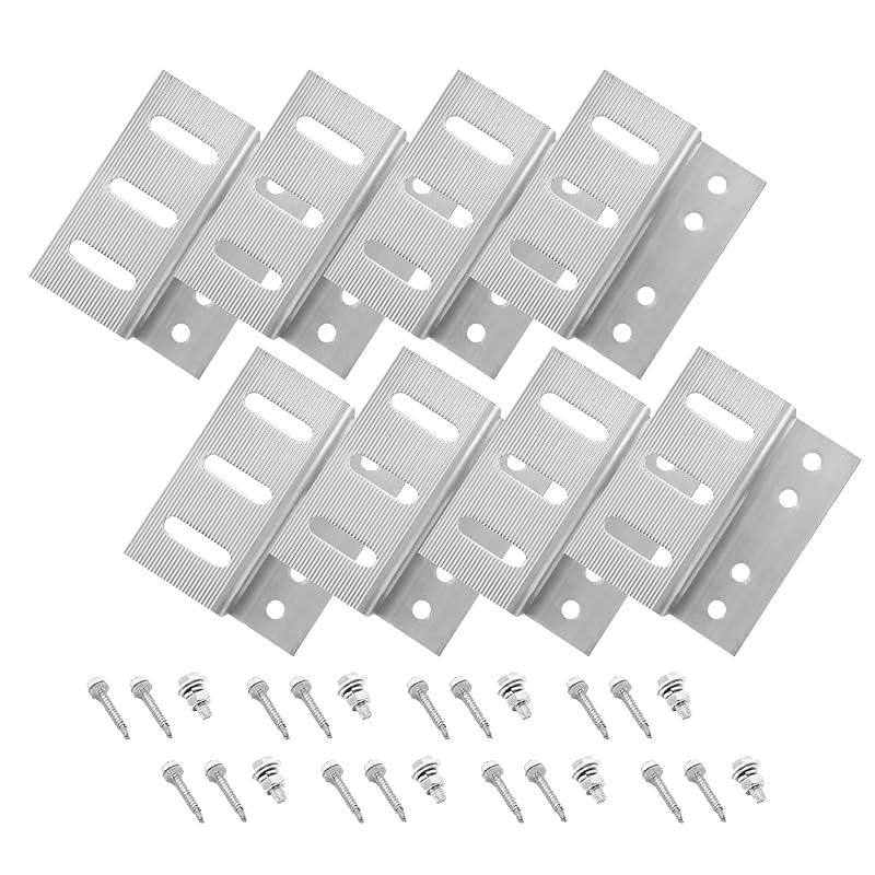 Suportes Z para montagem de painel solar Newpowa em alumínio anodizado com ferragens, para série PRO, prata, 2 conjuntos com 4 unidades