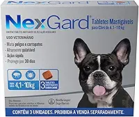 NexGard Antipulgas e Carrapatos para Cães de 4,1 a 10kg 3 tabletes