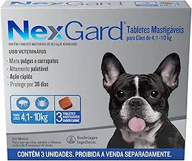 NexGard Antipulgas e Carrapatos para Cães de 4,1 a 10kg 3 tabletes