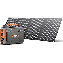 Solar Powered Generator 200W Peak/100W Rated, Portable Solar Generator Power Station with Solar Panels 40W Included, 146Wh Solar Power Bank with AC Outlet 110V for Home Use Camping Outdoor Adventure