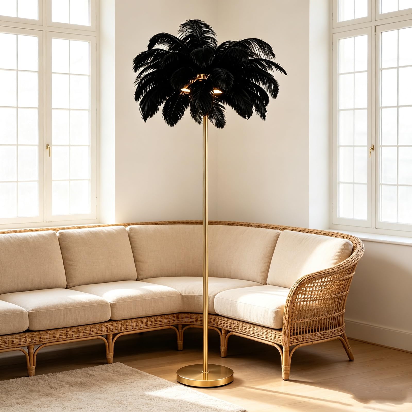 LCNDKF Indoor Decorative Feather Floor Lamp