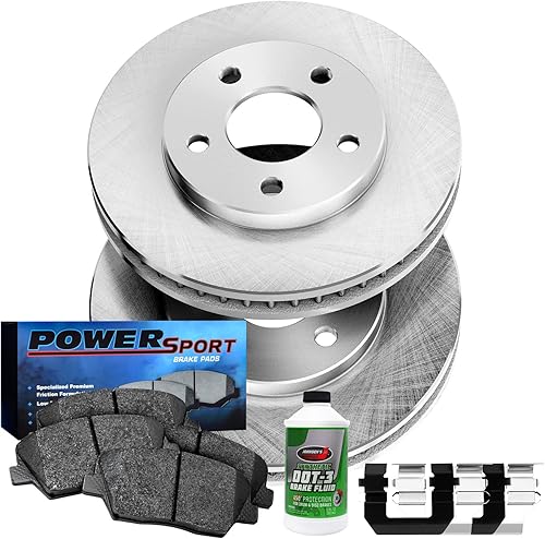 Miniatura 71 de Power Sport Kit de frenos y rotores traseros Pastillas de freno traseras Rotores y pastillas de freno Pastillas de freno y rotores de cerámica