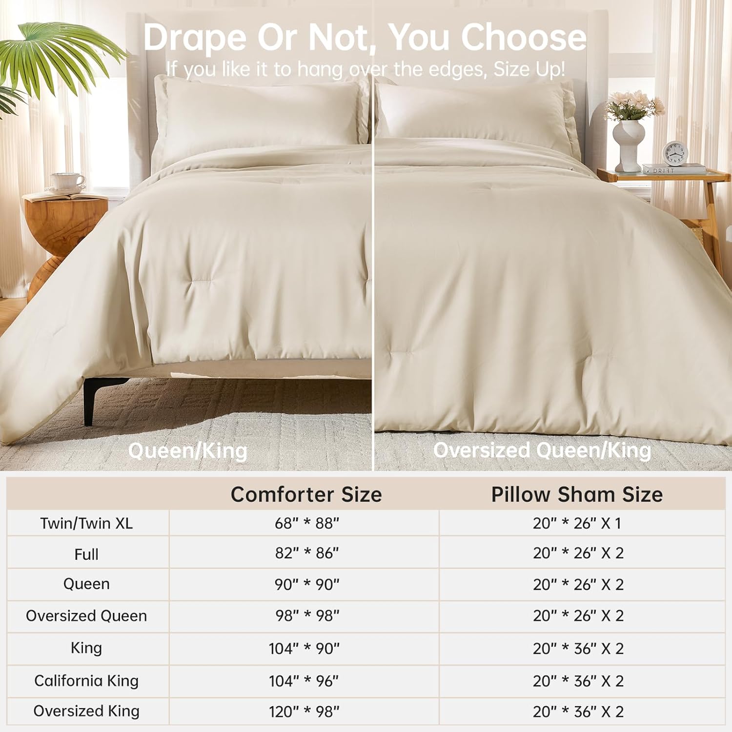 MUXHOMO Full Comforter Sets, All Season Ultra Soft Down Alternative Bedding - 3 Piece Lightweight Bed Set Includes 1 Comforter (82"x86") and 2 Pillow Shams (20"x26"), Linen