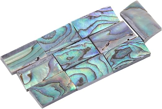 10Pcs Guitars Inlay Material,Guitar Abalone Shell Pieces, Abalone Shell Sheet Fretboard Inlays Materials,Shell Inlay