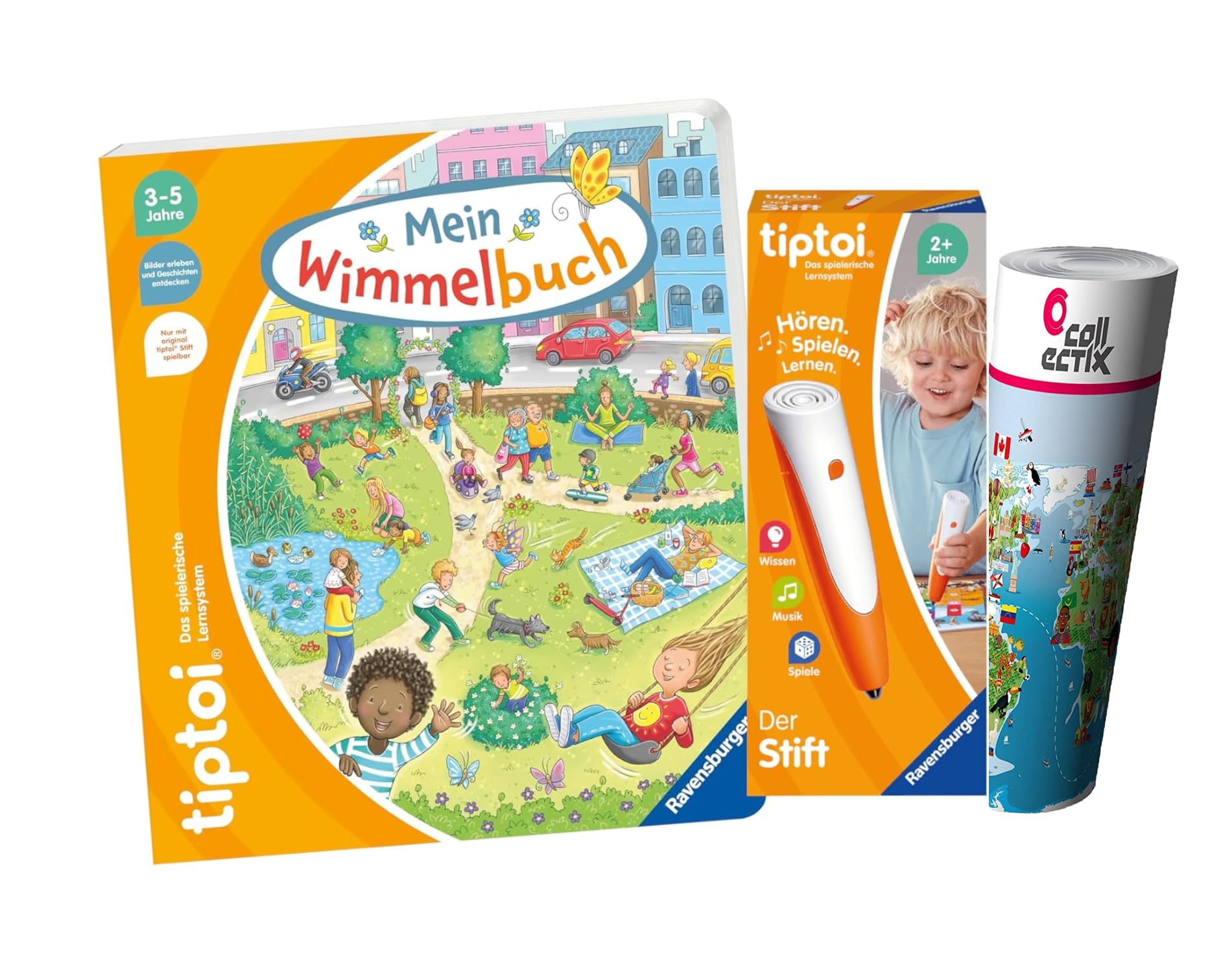 tiptoi Zestaw Ravensburger : Moja duża książka z ukrytymi książkami (książka dla dzieci) + długopis 00110, zabawka edukacyjna dla dzieci