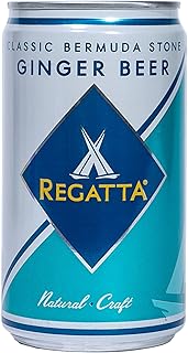 Ginger Beer, Regatta Craft Mixers, Premium Ginger Beer, All-Natural Ingredients, Non-GMO, 7.5oz, Case of 24 Sleek Cans
