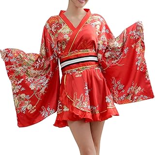 Sexy Japanese Kimono Costume Floral Print Skirt Girls Lolita Outfit Halloween Costumes Outfit