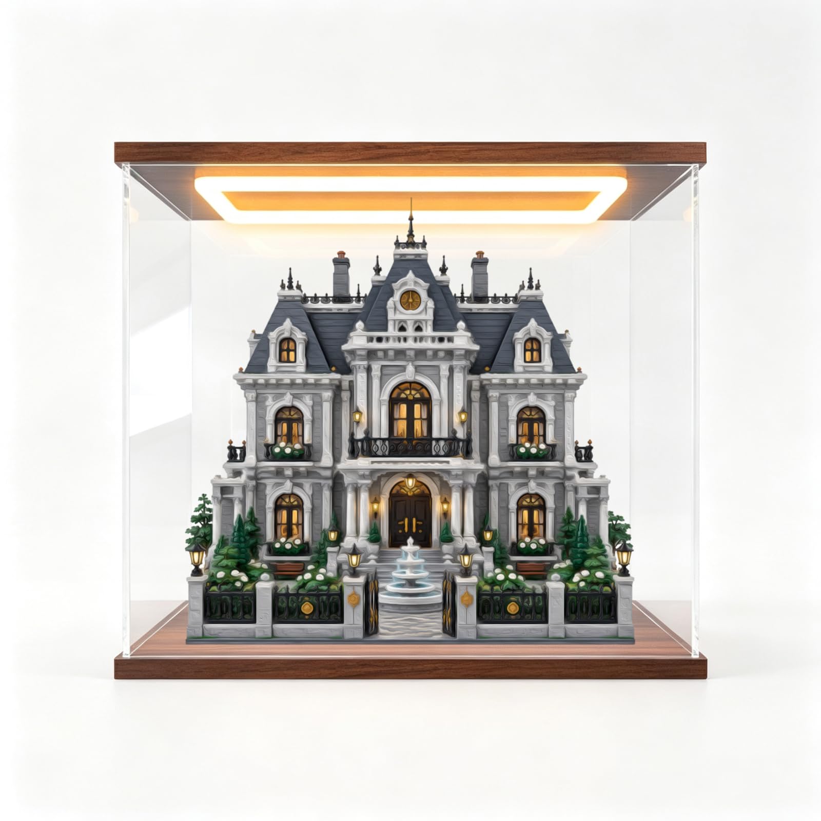 Akrylowa witryna do LEGO 11383 Mayor Manor (bez modelu), orzech B