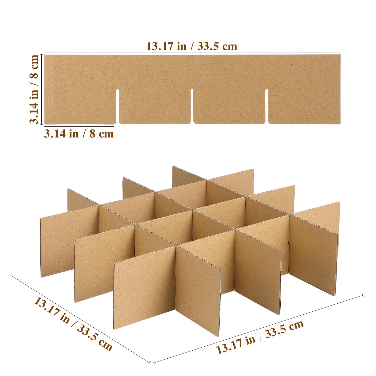 Kichvoe Divisori in Carta per Scatole da Trasporto 82x82x80mm, Riutilizzabili per Imballaggi