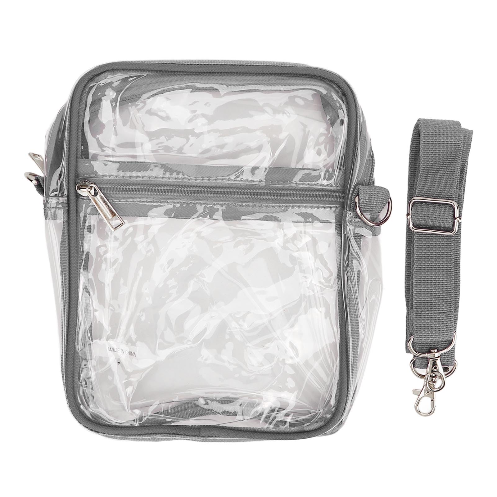 Fockety Sacoche Transparente en PVC avec bandoulière réglable et Fermeture à glissière