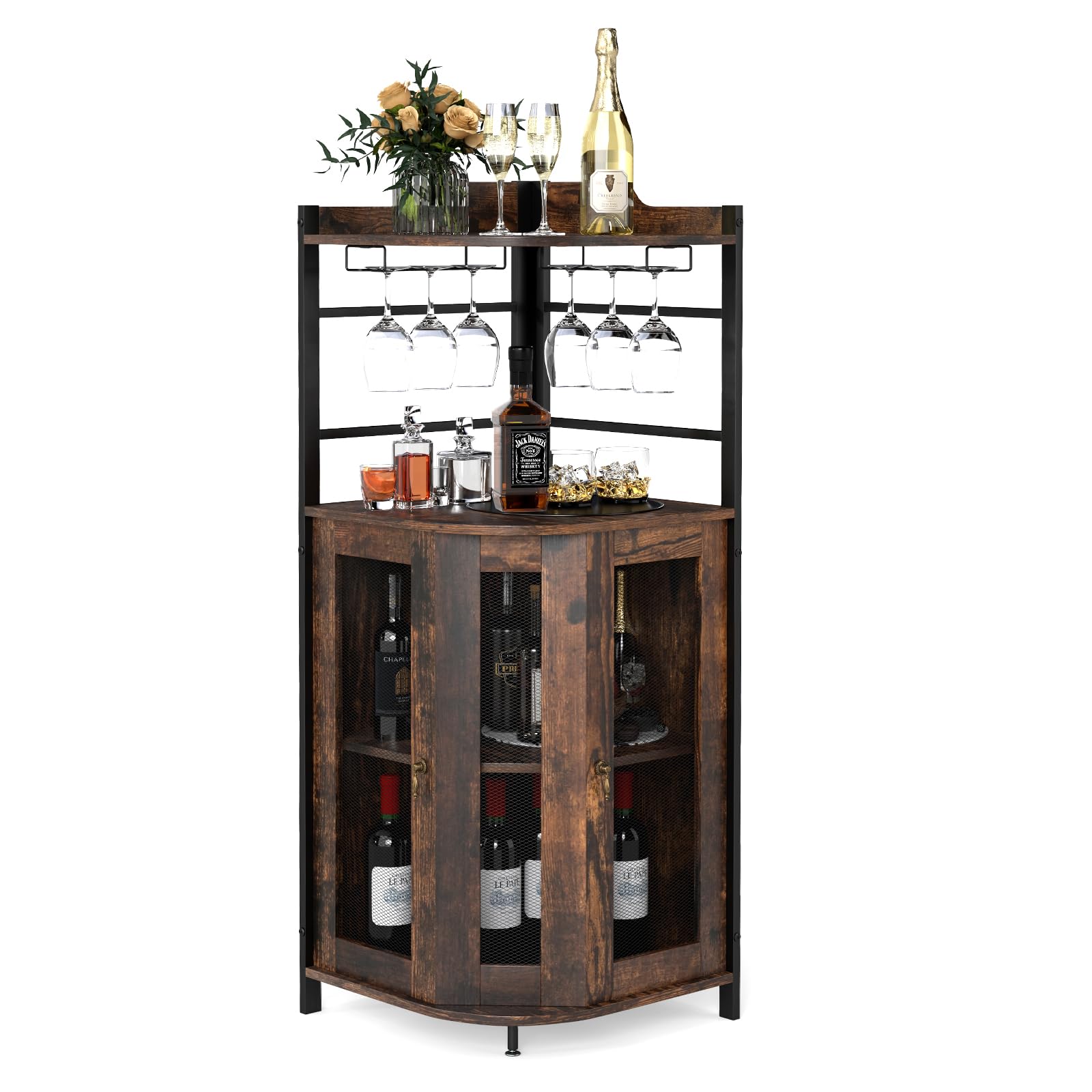 giantex armoire à vin d'angle étagère