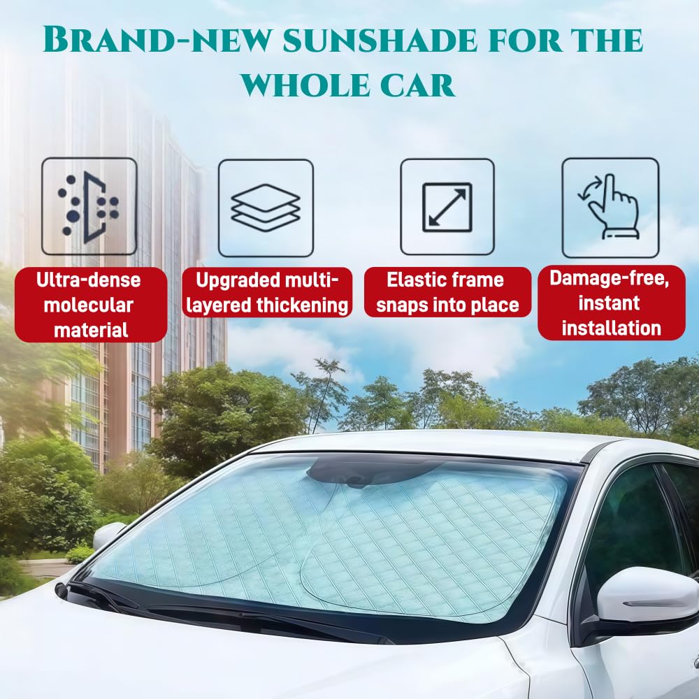 Parasole Auto per Ford Tourneo Courier EV 2024 2025 2026,Parasole Auto Parabrezza Interno,Copriparabrezza dal Sole,Schermo Anti-UV per Automobile,Telo Proteggi Cruscotto,140x80 Cm