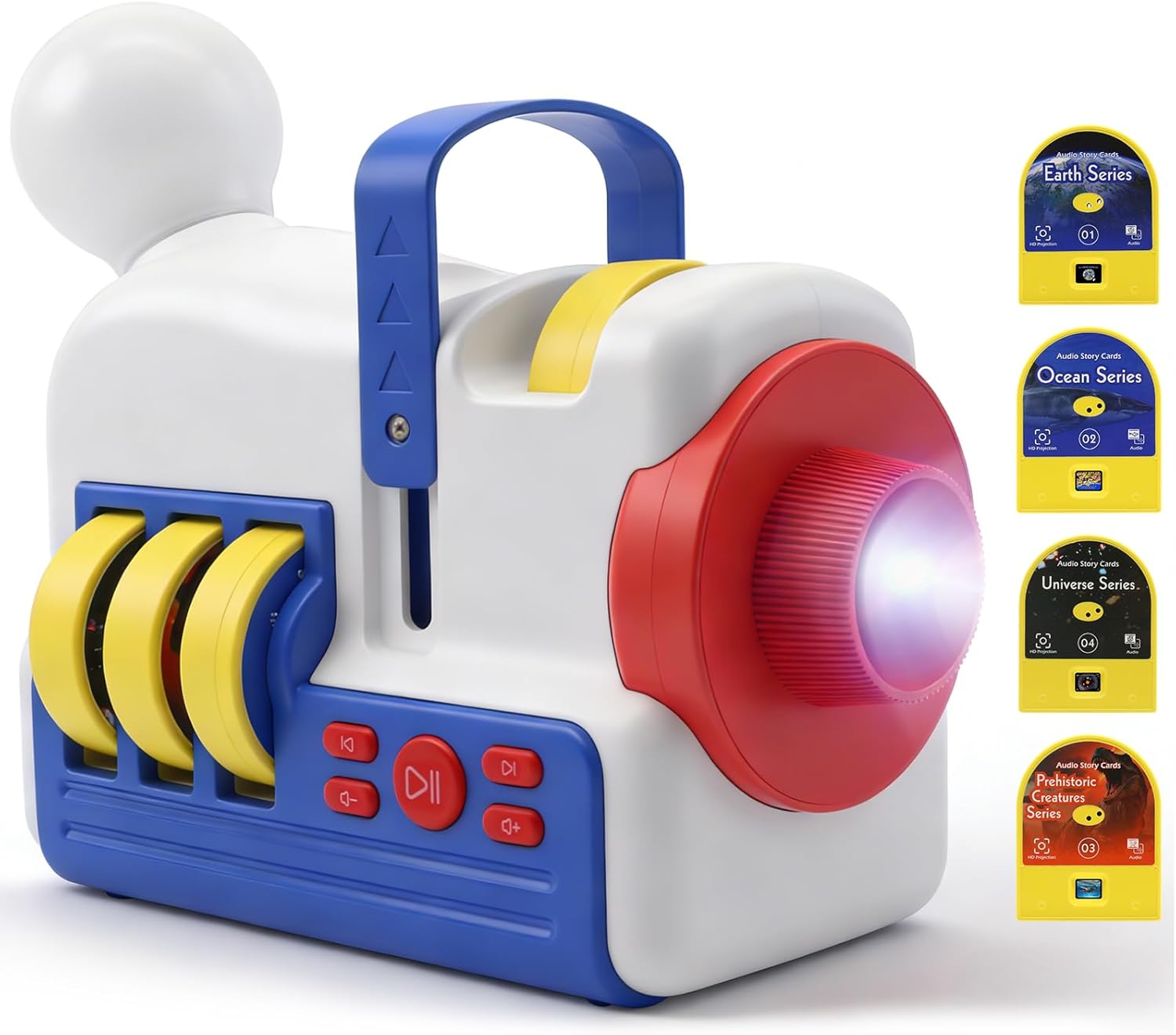 Story Machine Projector for Kids,Storytelling Machine,Storytime Projector with 32 Educational Story Films,Night Light Storybook,Audio Play,White Noise,Eye Protection,Toddler Toys,Gift for Kids Ages 3+