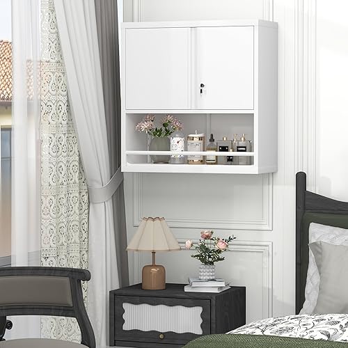 Vista 124 de GREATMEET Armarios de garaje con ruedas, armarios de almacenamiento de garaje negros con puertas y estantes ajustables, armarios de almacenamiento