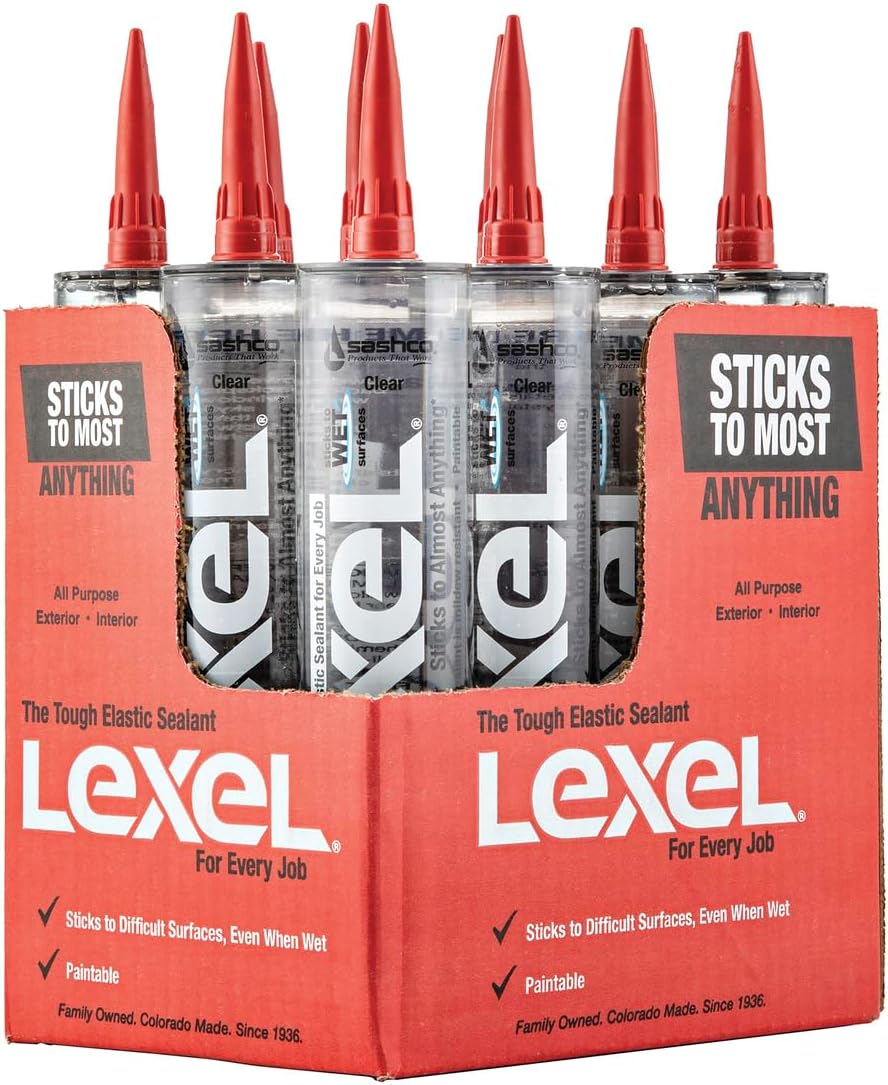 13010 10.5oz Sealants Clear Lexel Adhesive Caulk, 10.5-Ounce (Pack of 12)