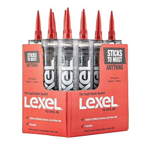 Sashco 13010 10.5oz Sealants Clear Lexel Adhesive Caulk, 10.5-Ounce (Pack of 12)