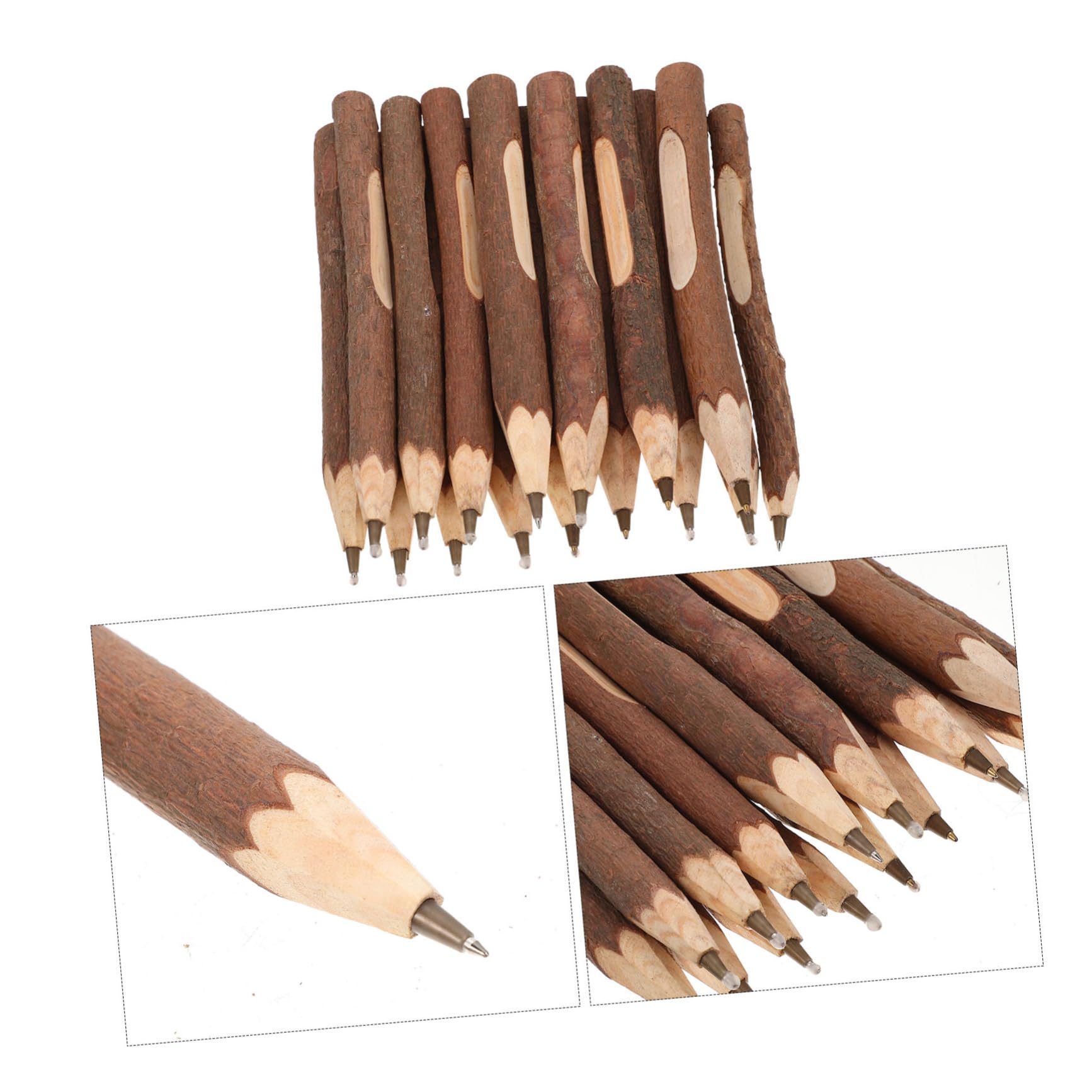 64 Pièces Stylo à bille Brindille stylo brindille rustique surligneur s vintage à écrire s bille crayon bille des s accessoire d'écriture en bois