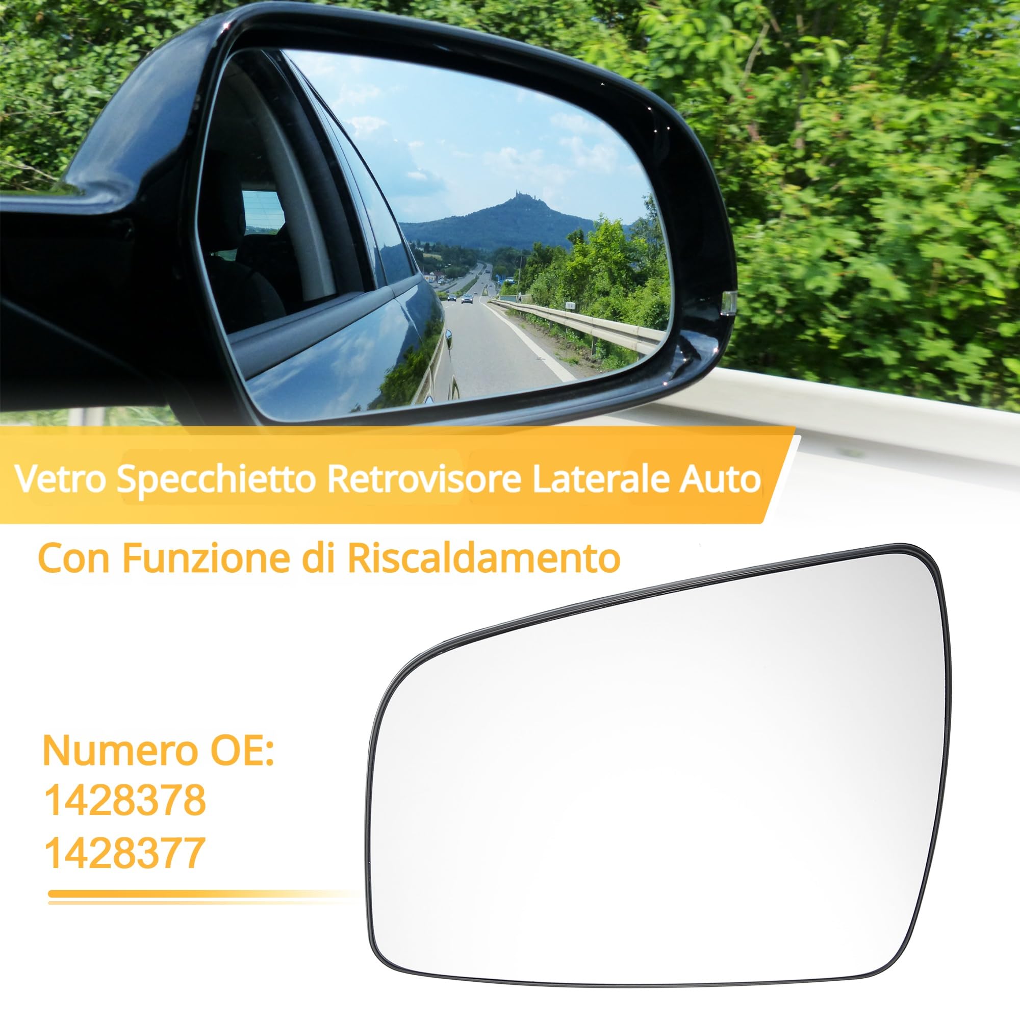 A ABSOPRO Retrovisore Riscaldato Per Opel Zafira B 09-14 1Pc