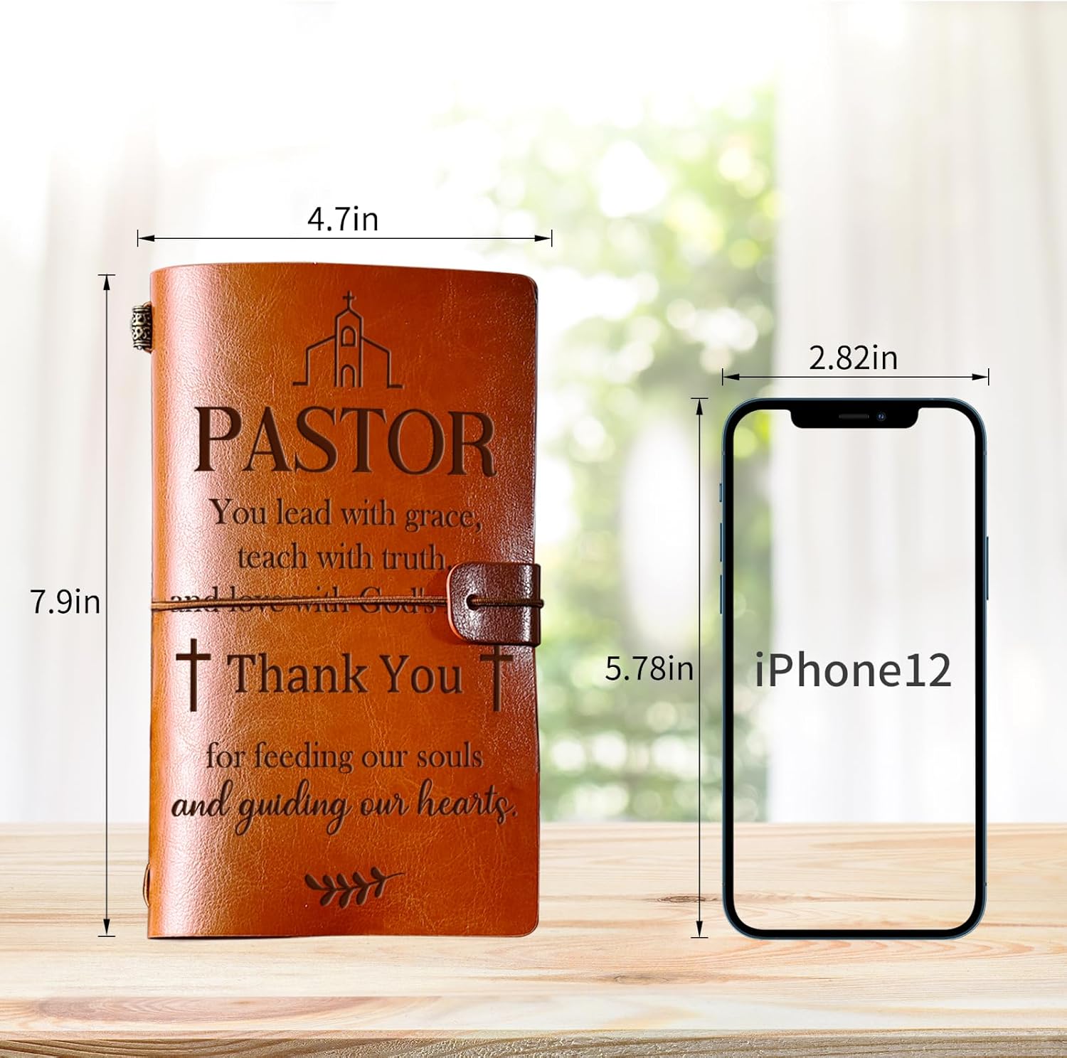 PRSTENLY Pastor Appreciation Gifts Leather Journal, 140 Page Refillable Journal Thank You Retirement Farewell Christmas Birthday Gifts for Pastor Men Women Male Female - Image 3