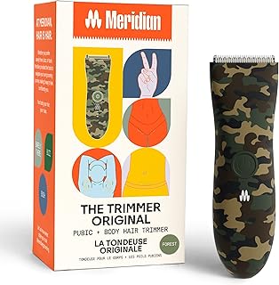 MERIDIAN The Trimmer Original - Body Hair Trimmer for Men, Electric Shaver for Pubic Hair, Chest, Legs & Bikini, Waterproof & Rechargeable Forest