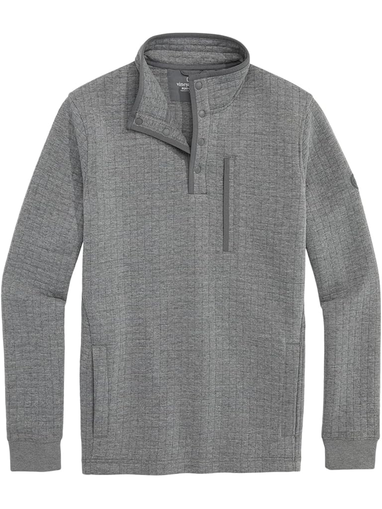 Gray Vineyard Vines Quilted Navigator 1/4 Snap