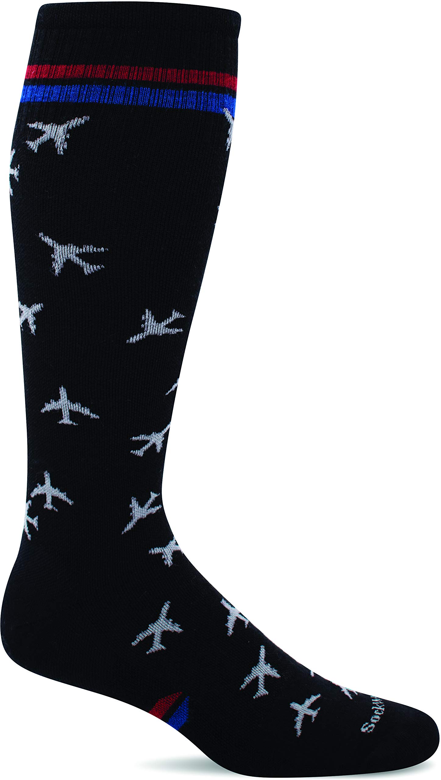 Sockwell Men's In Flight Moderate Graduated Compression Sock, Black - L/XL