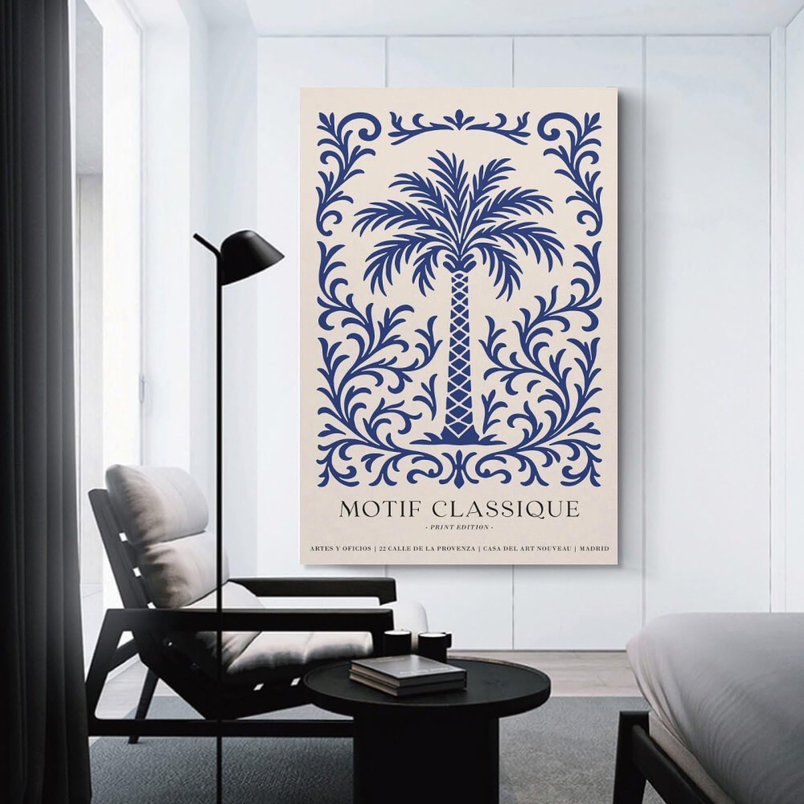 Junmoney Motif Classique Palm Tree Print Canvas Wall Picture 20x30inch(50x75cm), for Study, Office Or Focused Interiors, Home Office Artwork with Decorative Appeal