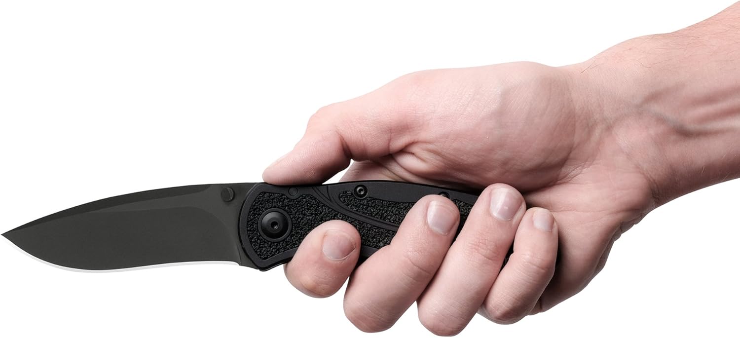 Kershaw Blur Black (1670BLK) Everyday Carry Pocketknife, 3.4 inch Stainless Steel Drop Point Blade, Cerakote Blade Finish, SpeedSafe Opening, Reversible Pocketclip; 3.9 OZ : Tools & Home Improvement