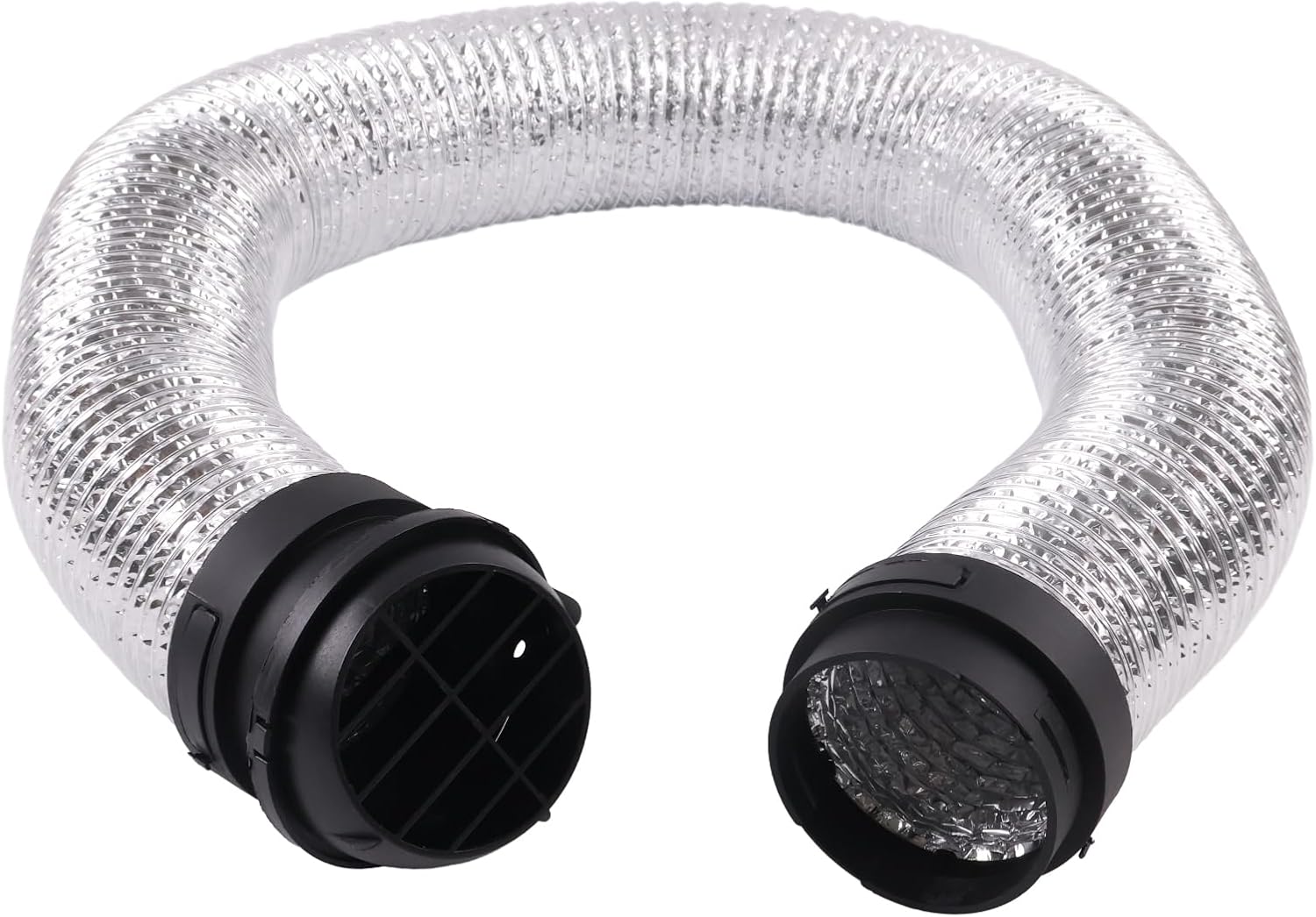75mm 3'' Diesel Heater Air Duct Hose Connector Outlet Vent Clips Auxiliary Aluminium Foil Kit Compatible with Eberspacher Airtronic D4 D5 Webasto Air Diesel Parking Heaters 5KW 8KW