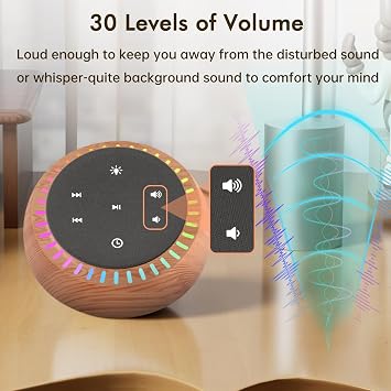 DreamSky Sound Machine for Sleep, White Noise for Sleeping Adults & Baby | Brown Noise Fan for Office Privacy & Noise Canceling, 26 Sounds & RGB Night Light, USB-C Powered for Home Travel