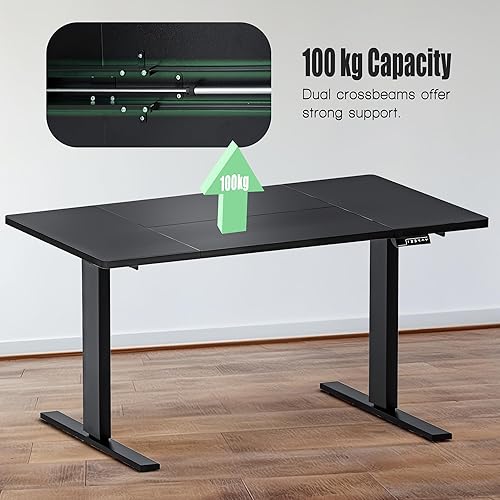 Miniatura 6 de soges Escritorio eléctrico de pie de 63 pulgadas, ergonómico, altura ajustable, escritorio para computadora, escritorio de pie para oficina en casa,